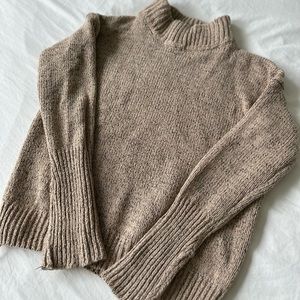 100% Cotton Mock-neck Knit Sweater